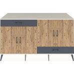 Dienni Kronos Konsol 5 Raflı 2 Çekmeceli 4 Kapaklı 176 x 59 x 99 cm Çam - Antrasit - Aytaşı