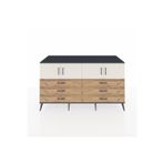 Dienni Kronos Konsol 6 Raflı 2 Çekmeceli 4 Kapaklı 176 x 59 x 99 cm Antrasit - Aytaşı - Çam