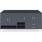 Dienni Kronos Konsol 6 Raflı 2 Çekmeceli 5 Kapaklı 220 x 59 x 99 cm Antrasit - Antrasit - Antrasit