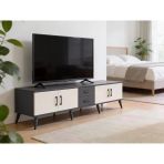 Dienni Kronos Tv Ünitesi 2 Raflı 2 Çekmeceli 4 Kapaklı 220X59x51 Antrasit-Aytaşı/Antrasit