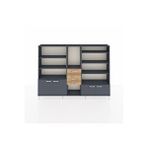 Dienni Mobilya Arges Dolap 10 Raflı 2 Çekmeceli 4 Kapaklı 220x30x163 Antrasit-antrasit/çam