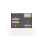 Dienni Mobilya Arges Dolap 10 Raflı 4 Çekmeceli 8 Kapaklı 220x30x163 Antrasit-çam Çok Renkli