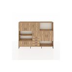 Dienni Mobilya Arges Dolap 10 Raflı 4 Çekmeceli 8 Kapaklı 220x30x163 Çam-çam Çok Renkli
