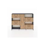 Dienni Mobilya Arges Dolap 10 Raflı 9 Kapaklı 220x30x163 Antrasit-çam Çok Renkli