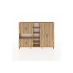 Dienni Mobilya Arges Dolap 13 Raflı 6 Kapaklı 220x30x163 Çam-çam Çok Renkli