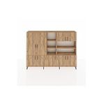 Dienni Mobilya Arges Dolap 14 Raflı 9 Kapaklı 220x30x163 Çam-çam Çok Renkli
