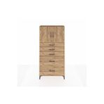 Dienni Mobilya Arges Dolap 2 Raflı 5 Çekmeceli 2 Kapaklı 88x30x182 Çam-çam