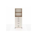 Dienni Mobilya Arges Dolap 2 Raflı 5 Çekmeceli 2 Kapaklı 88x30x243 Çam-aytaşı