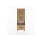 Dienni Mobilya Arges Dolap 3 Raflı 3 Çekmeceli 2 Kapaklı 60x30x163 Çam-çam