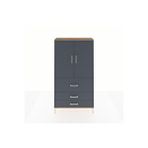 Dienni Mobilya Arges Dolap 3 Raflı 3 Çekmeceli 2 Kapaklı 88x30x163 Antrasit-çam