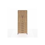 Dienni Mobilya Arges Dolap 3 Raflı 6 Çekmeceli 2 Kapaklı 88x30x221 Çam-çam
