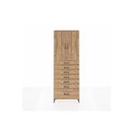 Dienni Mobilya Arges Dolap 3 Raflı 7 Çekmeceli 2 Kapaklı 88x30x243 Çam-çam