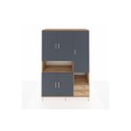 Dienni Mobilya Hyperion Dolap 10 Raflı 2 Çekmeceli 5 Kapaklı 132x44x195 Çam-antrasit/çam