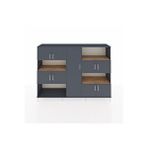 Dienni Mobilya Hyperion Dolap 10 Raflı 9 Kapaklı 220x44x163 Antrasit-çam/antrasit Çok Renkli
