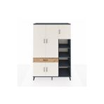 Dienni Mobilya Hyperion Dolap 10 Raflı Tek Çekmeceli 5 Kapaklı 132x44x195 Çam-aytaşı/antrasit