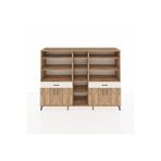 Dienni Mobilya Hyperion Dolap 12 Raflı 2 Çekmeceli 4 Kapaklı 220x44x163 Çam-aytaşı/çam Çok Renkli