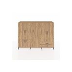 Dienni Mobilya Hyperion Dolap 12 Raflı 2 Çekmeceli 7 Kapaklı 220x44x163 Çam-çam Çok Renkli