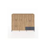 Dienni Mobilya Hyperion Dolap 12 Raflı 2 Çekmeceli 7 Kapaklı 220x44x163 Çam-çam/antrasit Çok Renkli