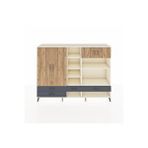 Dienni Mobilya Hyperion Dolap 12 Raflı 4 Çekmeceli 4 Kapaklı 220x44x163 Aytaşı-çam/antrasit Çok Renkli