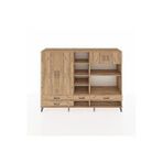 Dienni Mobilya Hyperion Dolap 12 Raflı 4 Çekmeceli 4 Kapaklı 220x44x163 Çam-çam Çok Renkli
