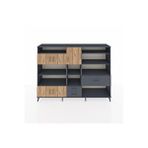 Dienni Mobilya Hyperion Dolap 13 Raflı 3 Çekmeceli 5 Kapaklı 220x44x163 Antrasit-çam/antrasit Çok Renkli