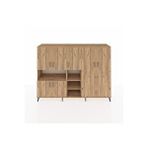 Dienni Mobilya Hyperion Dolap 13 Raflı 7 Kapaklı 220x44x163 Çam-çam Çok Renkli