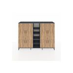 Dienni Mobilya Hyperion Dolap 14 Raflı 8 Kapaklı 220x44x163 Antrasit-antrasit/çam Çok Renkli