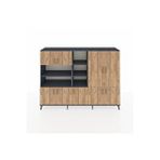 Dienni Mobilya Hyperion Dolap 14 Raflı 9 Kapaklı 220x44x163 Antrasit-antrasit/çam Çok Renkli