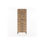 Dienni Mobilya Hyperion Dolap 2 Raflı 5 Çekmeceli 2 Kapaklı 60x44x163 Çam-çam