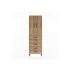 Dienni Mobilya Hyperion Dolap 2 Raflı 5 Çekmeceli 2 Kapaklı 60x44x182 Aytaşı-çam