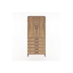 Dienni Mobilya Hyperion Dolap 3 Raflı 5 Çekmeceli 2 Kapaklı 88x44x195 Çam-çam