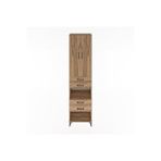 Dienni Mobilya Hyperion Dolap 4 Raflı 4 Çekmeceli 2 Kapaklı 60x44x243 Çam-çam