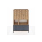 Dienni Mobilya Hyperion Dolap 6 Raflı 6 Çekmeceli 3 Kapaklı 132x44x195 Çam-antrasit/çam