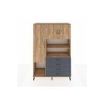 Dienni Mobilya Hyperion Dolap 7 Raflı 4 Çekmeceli 3 Kapaklı 132x44x195 Çam-antrasit/çam