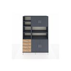 Dienni Mobilya Hyperion Dolap 9 Raflı 4 Çekmeceli 4 Kapaklı 132x44x195 Antrasit-antrasit/çam