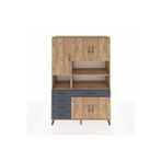 Dienni Mobilya Hyperion Dolap 9 Raflı 5 Çekmeceli 5 Kapaklı 132x44x195 Çam-antrasit/çam