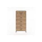 Dienni Mobilya Hyperion Dolap Tek Raflı 4 Çekmeceli 2 Kapaklı 88x44x182 Çam-aytaşı