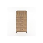 Dienni Mobilya Hyperion Dolap Tek Raflı 5 Çekmeceli 2 Kapaklı 88x44x182 Çam-çam