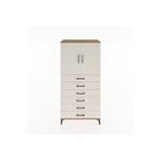 Dienni Mobilya Hyperion Dolap Tek Raflı 6 Çekmeceli 2 Kapaklı 88x44x182 Çam-aytaşı