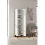 Dienni Simple Dar Alan Çok Amaçlı Dolap Banyo Mutfak Antre Kiler 4 Raflı Tek Kapaklı Beyaz 30x30x176 cm