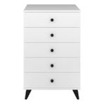 Dienni Simple Şifonyer 5 Çekmeceli Beyaz 60X44X96 Modern Tasarım ve Malzeme Özellikleriyle