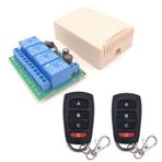 DieseRC DC 12V 24V 4CH Kablosuz Uzaktan Kumanda Anahtarı, DC 6-30V 10A 4 Kanallı 433Mhz radyo kontrol 2 RF Vericili Röle Alıcı, Işıklar, Garaj Kapısı, Motor, Tente için