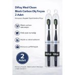 Difaş Med Clean Black Carbon Fırçası 2 Adet Koruyucu Kapaklı Siyah Karbon Seti