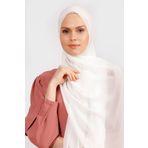 Differenza Krep Şifon Şal Kırık Beyaz