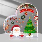 DIFFUNY Noel Süslemeleri İç Mekan, Masa için Noel Dekoru, Ofis Masası, Manto, Raf - Kadınlar/Kızlar için Akrilik Kalp Şekilli Hediyeler - Tatil İç Mekan Ev Dekoru