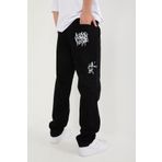 DİFRANSEL Erkek Cep Detaylı Siyah Baggy Pantolon Jean