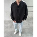 Difransel Jeans Erkek Basic Keten Relaxed Fit Gömlek - Siyah