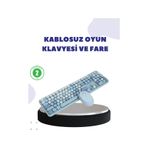 Diğer 114988432 Kablosuz Retro Klavye Ve Mouse Seti 104 Tuşlu, Sessiz Yazım