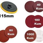 Diğer 115mm Cırt Taban 8li Zımpara Seti 1000 kum Zımpara Kagıdı Tamir Aşındırma Polisaj