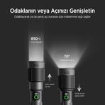 Diğer 126604324 Bix Flashlight Bx5101Fl 60W Led, Max. 2300 Lümen Parlaklık Ve 850 Metreye Kadar Uzun Menzilli, Şarj Edilebilir, Led Güç Göstergeli Ve Çok Modlu Kamp Acil Durum İçin Kompakt El Feneri